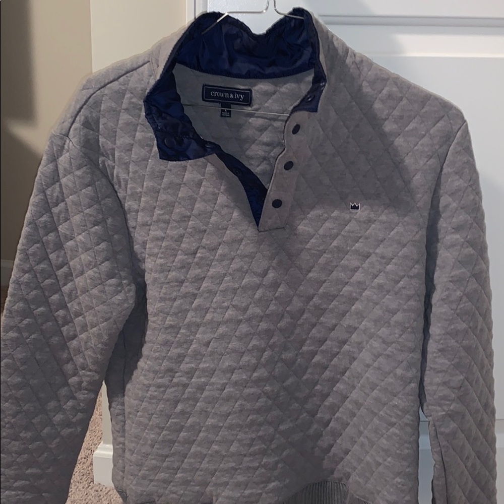 Men’s large Crown and Ivy quilted pullover